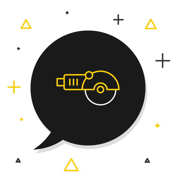 线角磨床图标孤立的白色背景。色彩缤纷的轮廓概念。向量图片下载