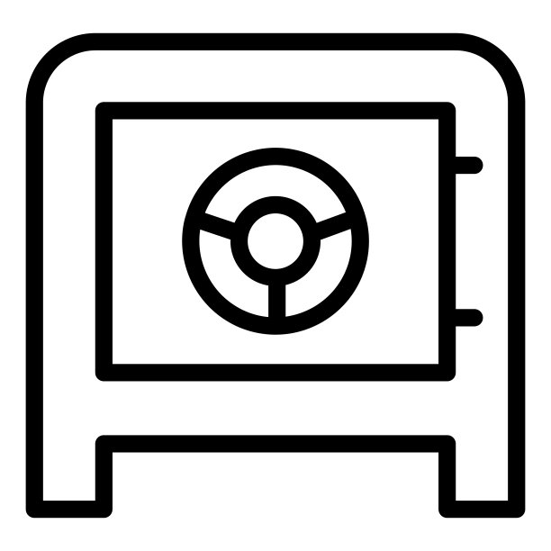 保险箱线图标。银行安全矢量插图孤立的白色。Strongbox轮廓样式设计和应用程序。图片下载