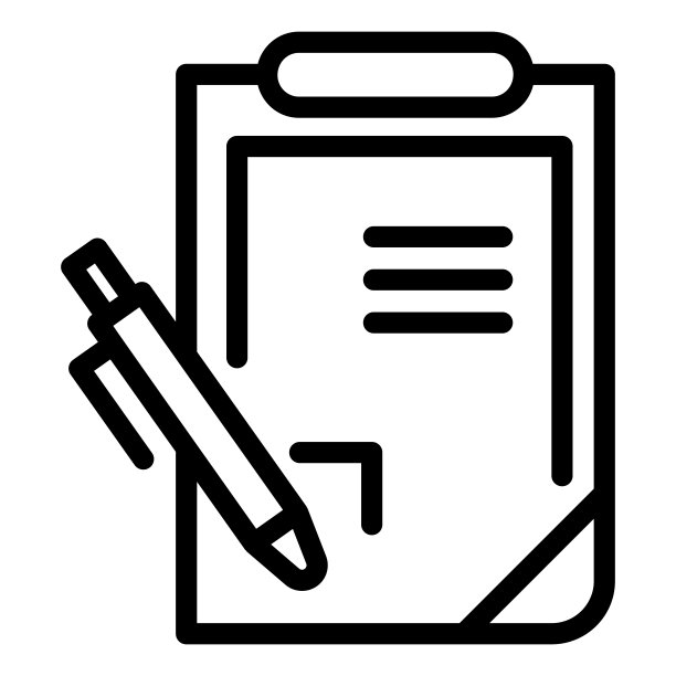 笔和剪贴板线图标。文档与笔矢量插图隔离在白色。报告大纲样式设计和应用程序。图片下载