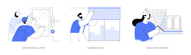 Windows服务抽象概念矢量插图。图片下载