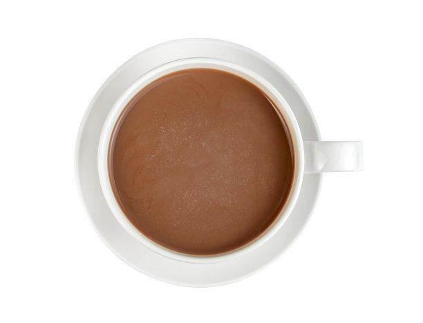 热巧克力与咖啡杯隔离在白色背景，包括剪辑路径图片下载