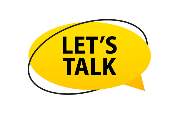 让我们谈谈。折纸风格的演讲泡沫横幅。贴纸设计模板，让我们谈谈文字。孤立在白色背景上。矢量图图片下载