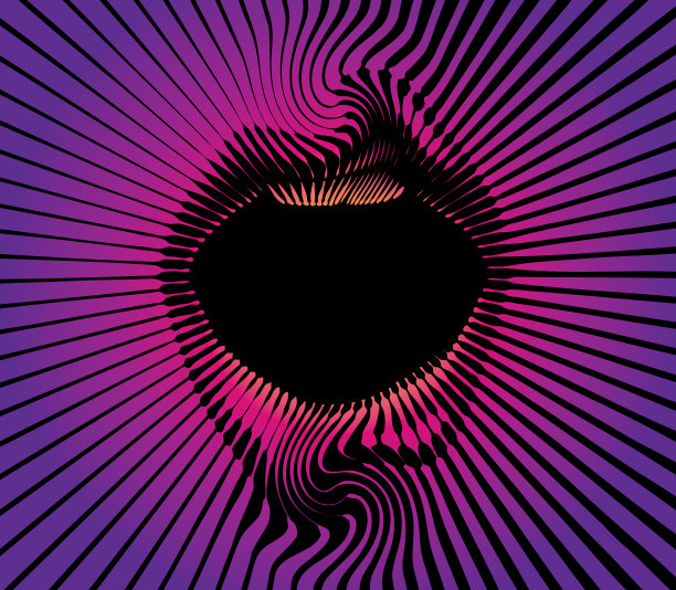 复古风格的嘴与半色调图案阳光图片下载