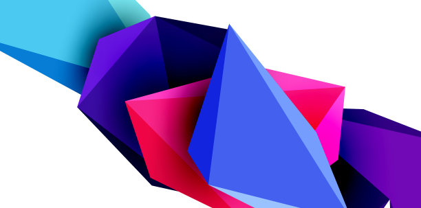 3d低多边形三角形设计元素图片下载