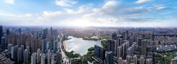 中国安徽合肥城市天际线航拍图图片下载