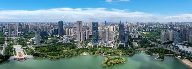 中国安徽合肥城市天际线航拍图图片下载