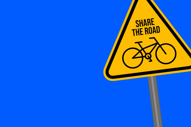 道路标志，注意骑车人，警告标志矢量图标股票插图图片下载