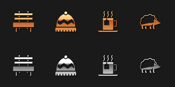 置凳冬帽杯茶与茶包及图片下载