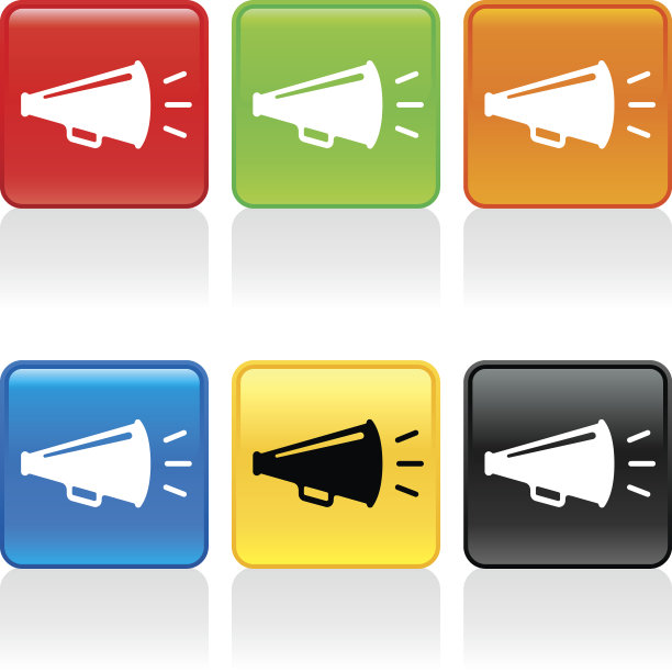 彩色图形的扩音器符号图片下载