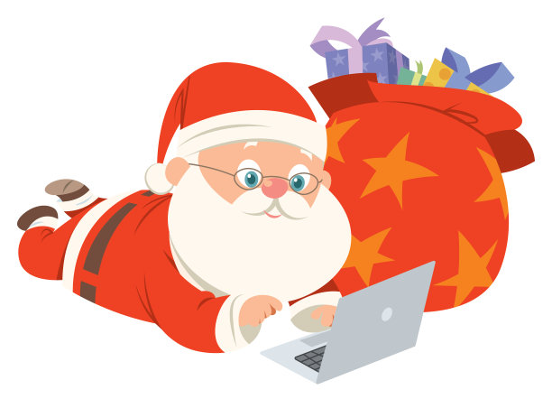 圣诞老人用笔记本图片下载