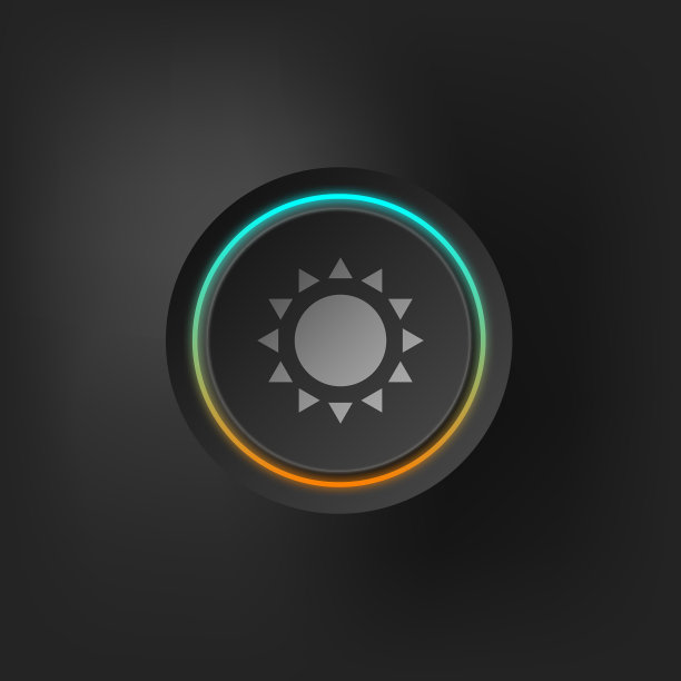 太阳图标上风格化按钮图片下载