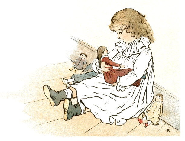 维多利亚时代的小女孩和她的洋娃娃图片下载