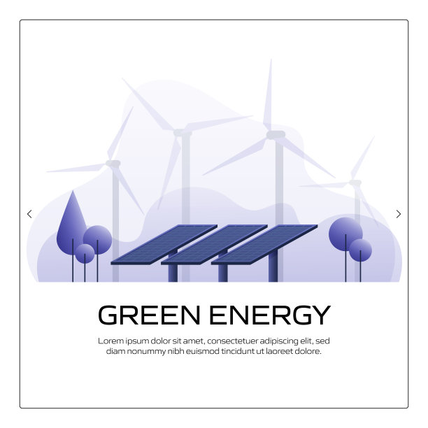 绿色能源概念矢量插图用于网站横幅，广告和营销材料，在线广告，商业展示等。图片下载