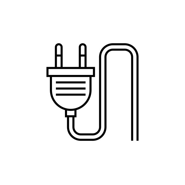 电插头，绿色能源线图标图片下载