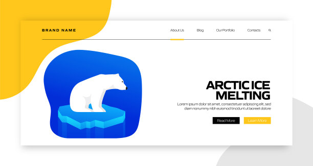 北极融冰概念矢量插图登陆页面模板，网站横幅，广告和营销材料，在线广告，业务演示等。图片下载