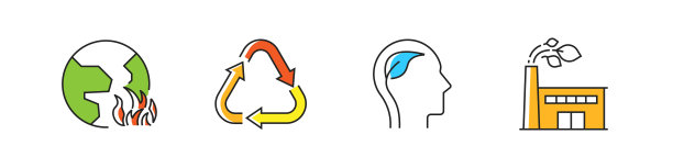 与全球变暖相关的矢量线图标。大纲符号集合图片下载