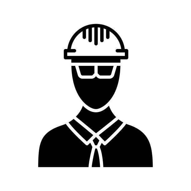 工作安全黑线和填充矢量图标图片下载