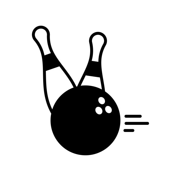 保龄球黑线和填充矢量图标图片下载