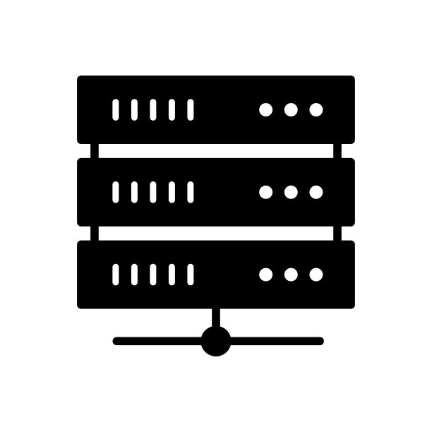 数据服务器黑线和填充矢量图标图片下载