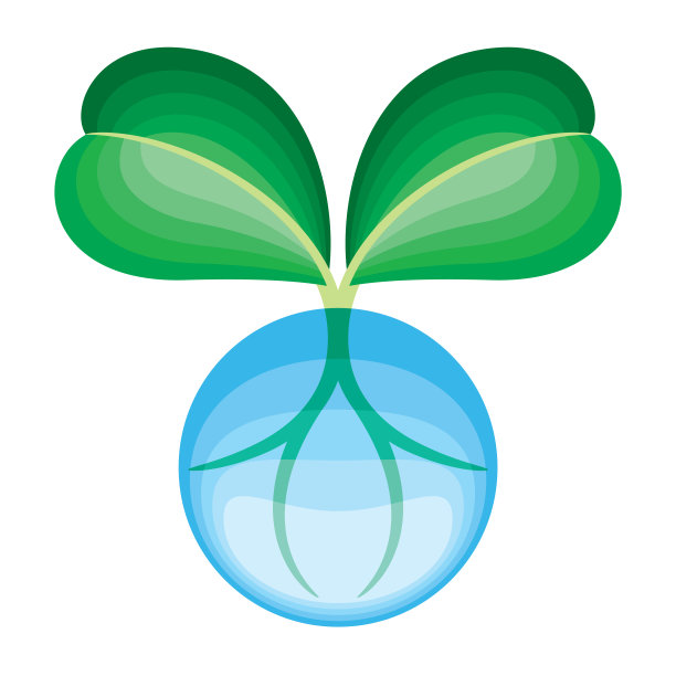 水培和鱼养共生植物叶片符号图片下载