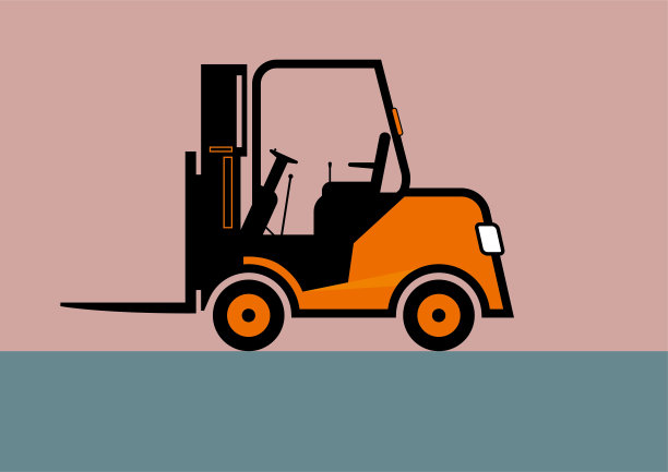 矢量绘制叉车。图片下载