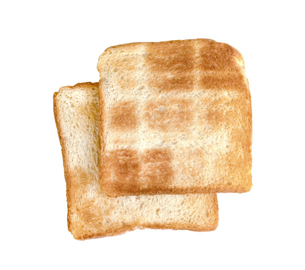 烤面包片孤立在白色背景上图片下载