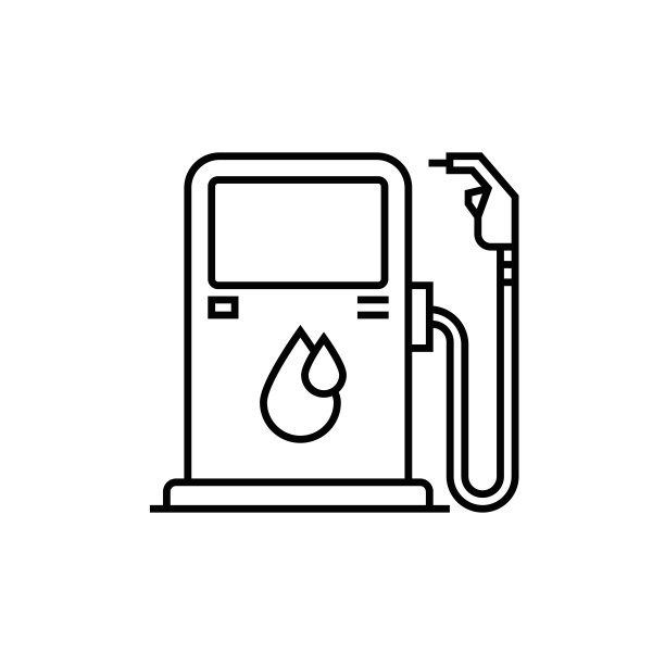 加油站，石油工业，线条图标图片下载