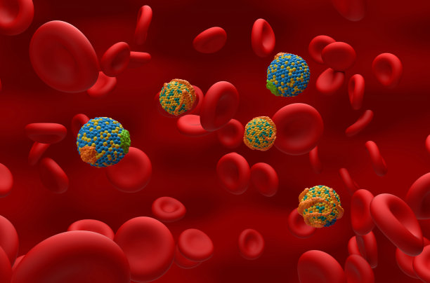 血流中HDL好的和LDL坏的脂蛋白胆固醇-等距视图三维插图图片下载