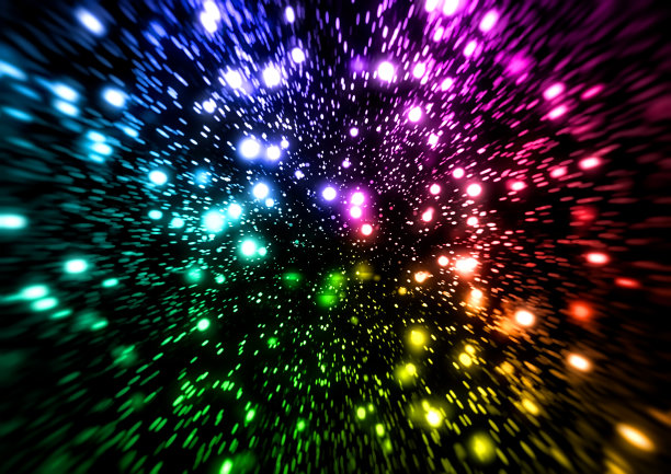 辐射彩虹光的三维插图图片下载