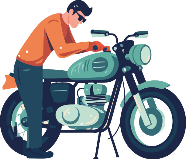 骑摩托车的男人图片下载