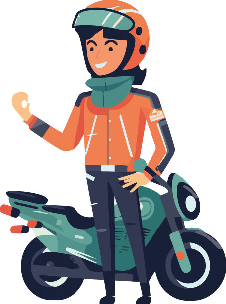 Biker用摩托车冒险传递快乐图片下载