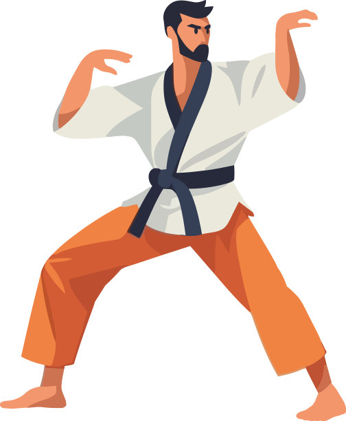 肌肉发达的运动员练习跆拳道图片下载