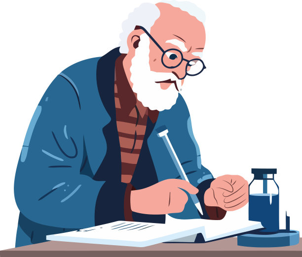 坐在办公桌前的资深商人图片下载