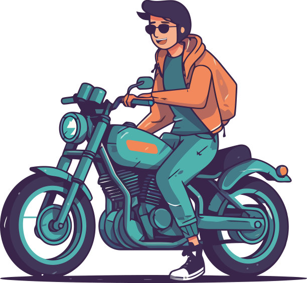 男子骑摩托车设计图片下载
