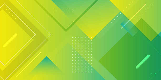 现代绿色和黄色梯度几何形状的正方形设计在抽象的背景图片下载