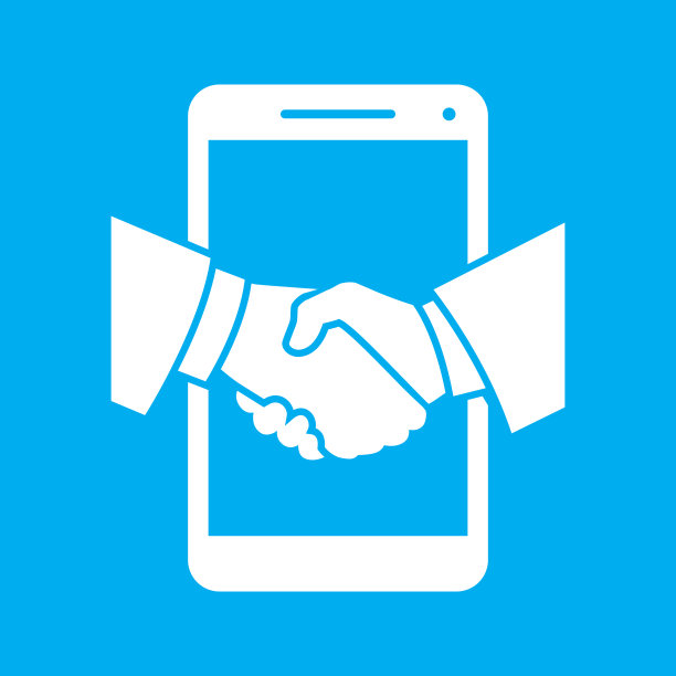 握手智能手机图标剪影图片下载