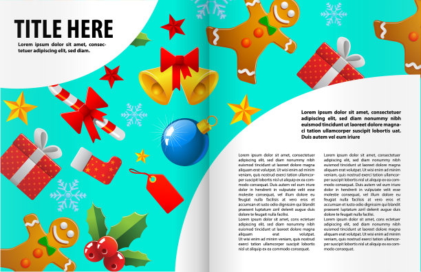 圣诞书或杂志插图模板。图片下载