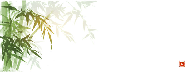 雾中的青竹树。传统的东方水墨画sumi-e, u-sin, go-hua。象形文字的翻译-永恒图片下载