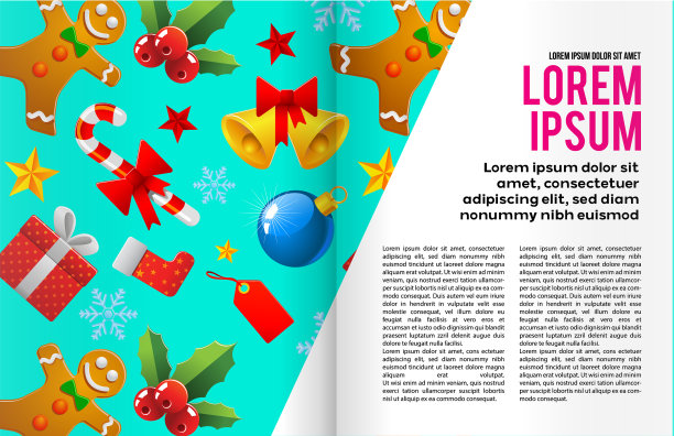圣诞书或杂志插图模板。图片下载