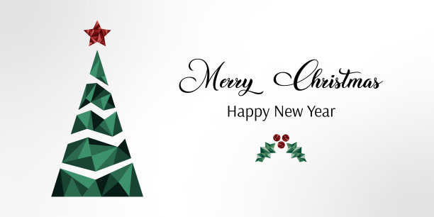 圣诞快乐，新年快乐。圣诞树上有星星。冬季喜庆季节抽象设计图片下载