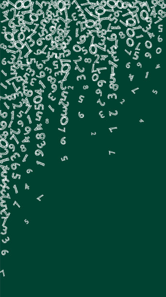 下降的素描粉笔数字。用飞数字学习数学概念。图片下载