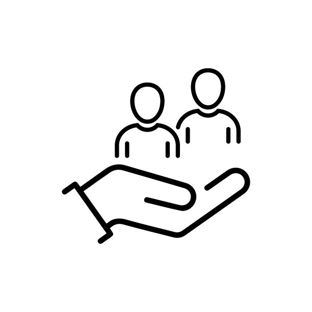 关心员工行图标。工人，人，手。人力资源概念图片下载