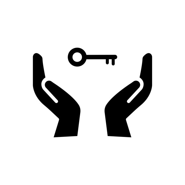 手拿钥匙。矢量图标。图片下载