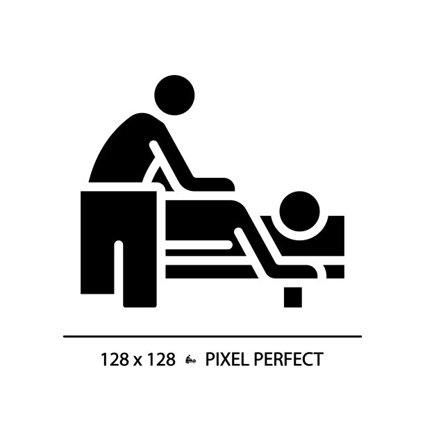 像素完美的身体按摩字形风格黑色图标图片下载