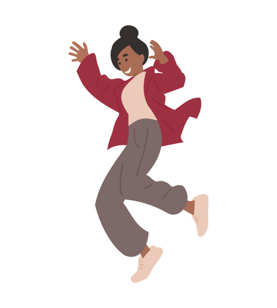 快乐跳跃的黑人女人图片下载
