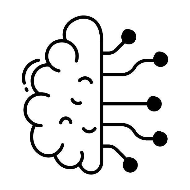 人工智能涂鸦图标设计插图。企业标志白底EPS 10文件图片下载
