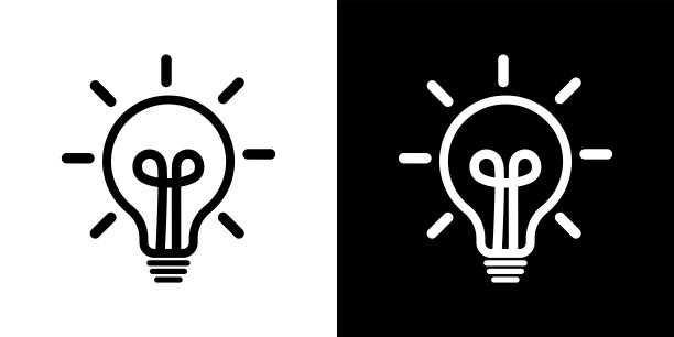 灯的想法标志。灯泡图标。灯矢量图标。图片下载