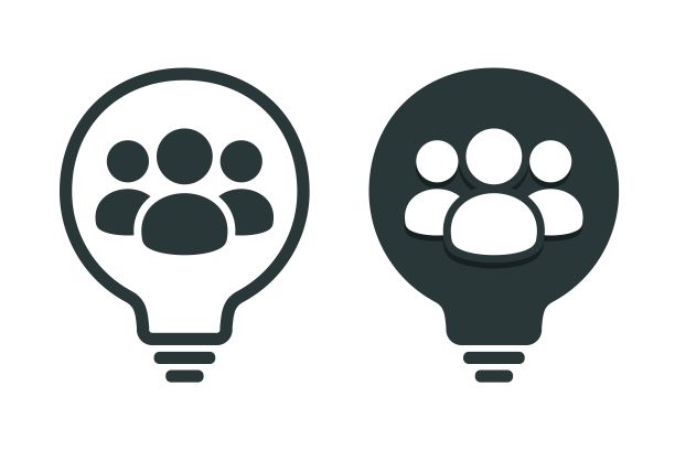 灯泡人的图标。说明向量图片下载