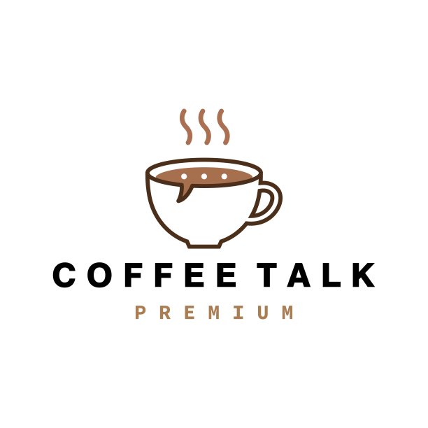 咖啡谈话标志设计矢量模板图片下载