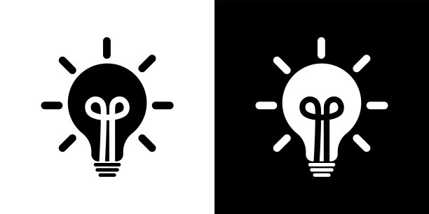 灯的想法标志。灯泡图标。灯矢量图标。图片下载